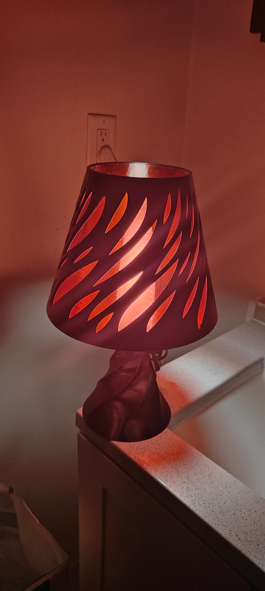 Spectra 3D Printed Table Lamp Modern LED Night Light Black & Blue Mood Lamp for Bedroom, Desk, Dorm, or Gift Home Decor