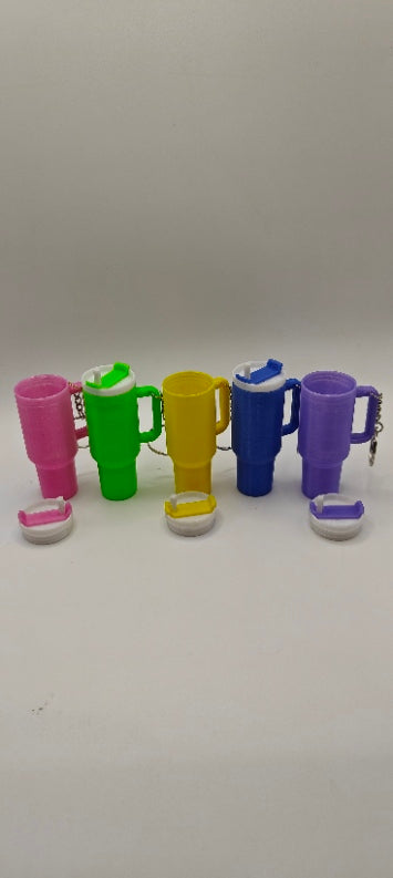Tumbler ChapStick Keychains - Set of 5 Vibrant Designs