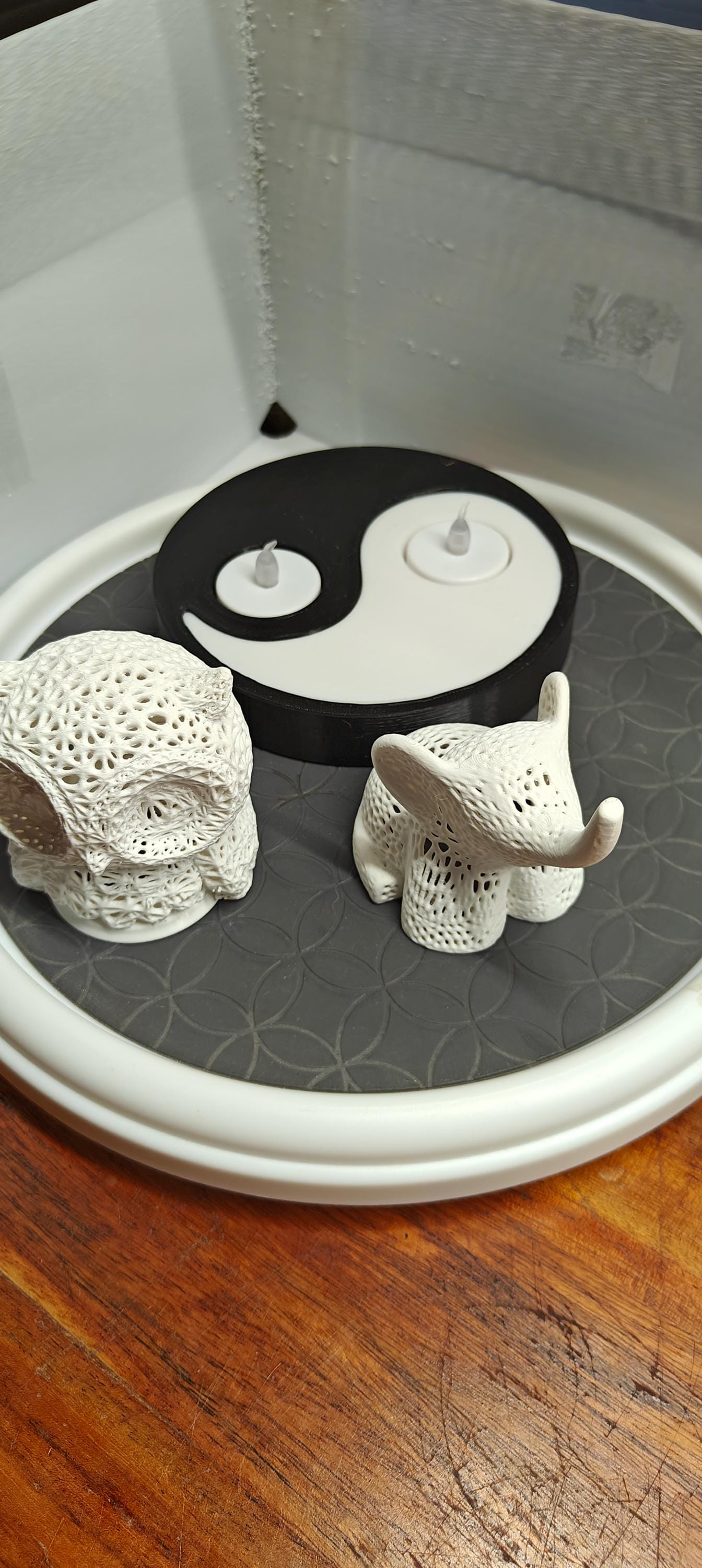 Tealight Snake Yin Yang, Owl & Elephant Tealight Decor