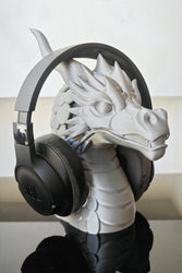 Dragon Head Headphone Stand 3D Printed Headset Holder | Gamer Desk Accessory | Fantasy Dragon Decor Gift for Him
