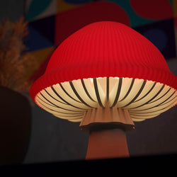 Mushroom Lamp – 3D Printed Table Lamp | Red Toadstool Night Light | Fantasy Cottagecore Decor for Bedroom, Desk, or Gift