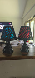 Spectra 3D Printed Table Lamp Modern LED Night Light Black & Blue Mood Lamp for Bedroom, Desk, Dorm, or Gift Home Decor