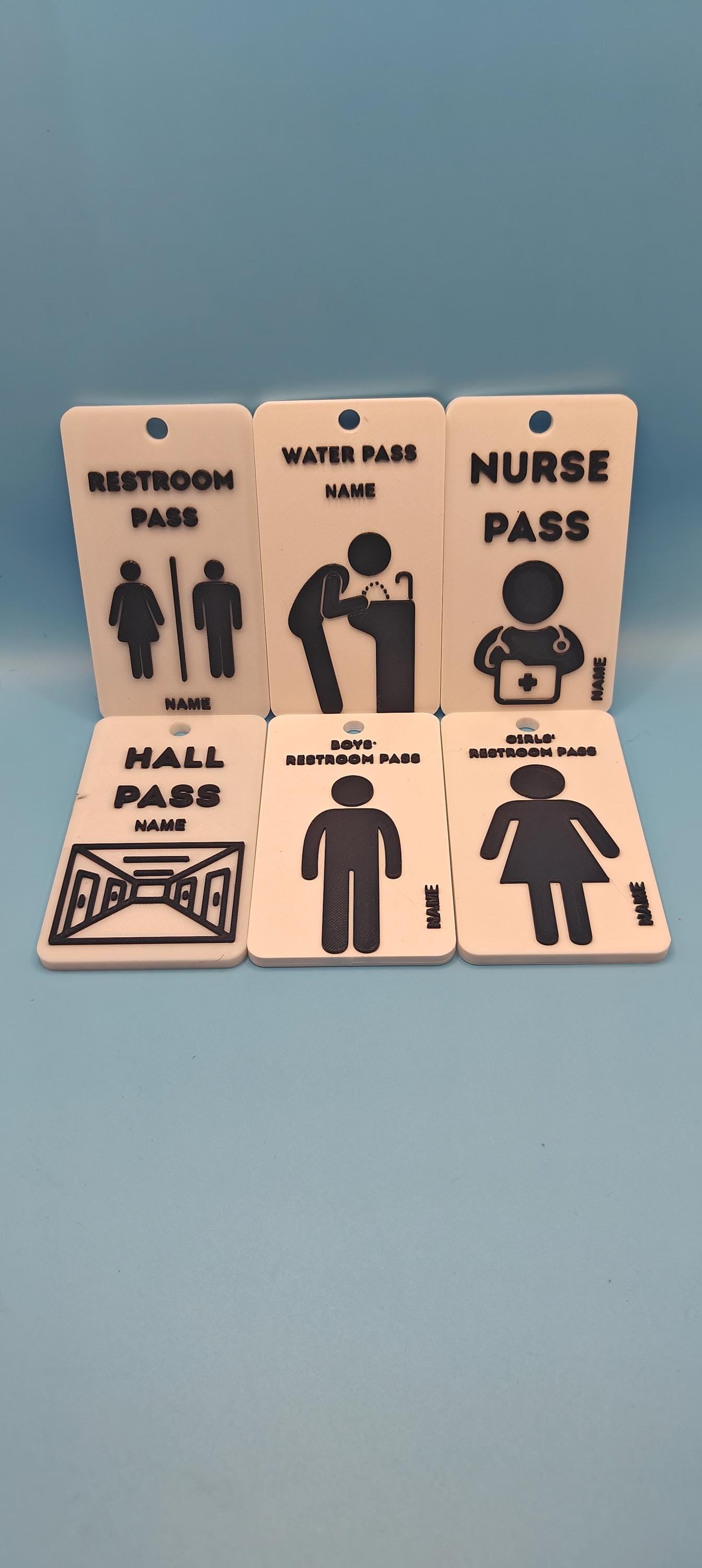 Custom School Staff Passes - 6-Pack for Classroom Management lanyard included