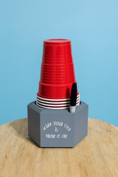 3D Printed Party Cup Holder with Marker holder - Custom Drink Organizer
