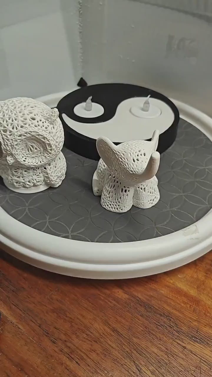 Tealight Snake Yin Yang, Owl & Elephant Tealight Decor