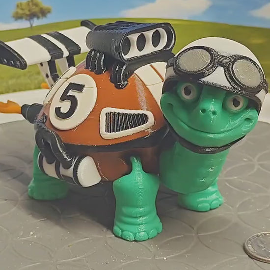 Racing Tortoise Toy Turtle with Removable Shell Storage
